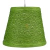 GloboStar® PLAYROOM 00864 Vintage Κρεμαστό Φωτιστικό Καμπάνα Μονόφωτο 1 x E27 IP20 Πράσινο Rattan - Μ32 x Π32 x Υ27cm