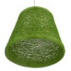 GloboStar® PLAYROOM 00864 Vintage Κρεμαστό Φωτιστικό Καμπάνα Μονόφωτο 1 x E27 IP20 Πράσινο Rattan - Μ32 x Π32 x Υ27cm