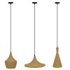 GloboStar® SHANGHAI ROPE 00875 Μοντέρνό Κρεμαστό Φωτιστικό Καμπάνα Σετ Τρίφωτο 3 x E27 IP20 Μπεζ Σχοινί με Χρυσό Μέταλλο - Μ81 x Π81 x Υ39cm