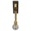 GloboStar® VANITY 00878 Vintage Επιτοίχιο Φωτιστικό Απλίκα Μονόφωτο 1 x E27 IP20 Καφέ Ξύλο με Μπεζ Σχοινί - Μ7 x Π15 x Υ30cm