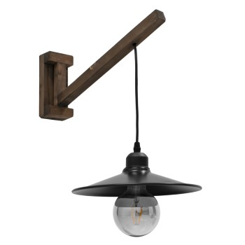 GLOBOSTAR® JONAS 00882 Vintage Φωτιστικό Τοίχου - Απλίκα με Ντουί 1 x E27 AC 220-240V IP20 - Καφέ & Μαύρο - Μ26 x Π50 x Υ50cm