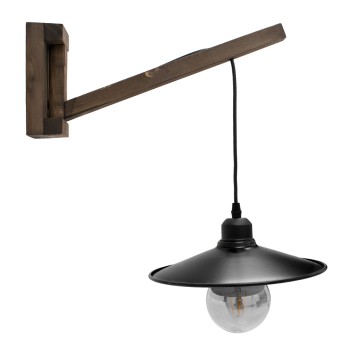 GLOBOSTAR® JONAS 00882 Vintage Φωτιστικό Τοίχου - Απλίκα με Ντουί 1 x E27 AC 220-240V IP20 - Καφέ & Μαύρο - Μ26 x Π50 x Υ50cm