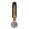 GloboStar® FLYN 00883 Vintage Επιτοίχιο Φωτιστικό Απλίκα Μονόφωτο 1 x E27 IP20 Καφέ Ξύλο με Μπεζ Σχοινί - Μ7 x Π19 x Υ28cm