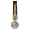 GloboStar® FLYN 00883 Vintage Επιτοίχιο Φωτιστικό Απλίκα Μονόφωτο 1 x E27 IP20 Καφέ Ξύλο με Μπεζ Σχοινί - Μ7 x Π19 x Υ28cm