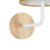 GloboStar® OASIS 00884 Μοντέρνο Επιτοίχιο Φωτιστικό Απλίκα Μονόφωτο 1 x E27 IP20 Λευκό Μέταλλο με Μπεζ Ξύλο - Μ15 x Π20 x Υ35cm