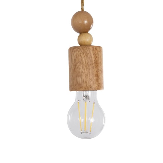 GloboStar® NOVO 00885 Vintage Επιτοίχιο Φωτιστικό Απλίκα Μονόφωτο 1 x E27 IP20 Μπεζ Ξύλο με Μπεζ Σχοινί - Μ7 x Π27 x Υ65cm