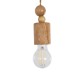 GloboStar® NOVO 00885 Vintage Επιτοίχιο Φωτιστικό Απλίκα Μονόφωτο 1 x E27 IP20 Μπεζ Ξύλο με Μπεζ Σχοινί - Μ7 x Π27 x Υ65cm