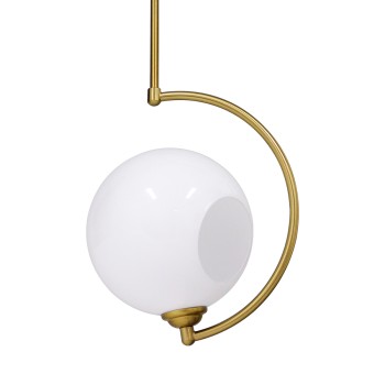 GLOBOSTAR® ISLA 00898 Μοντέρνο Φωτιστικό Οροφής με Ντουί 1 x E27 AC 220-240V IP20 - Λευκό & Χρυσό - Μ20 x Π20 x Υ33cm