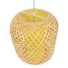 GloboStar® MAURITIUS 00899 Boho Κρεμαστό Φωτιστικό Ανάρτηση Μονόφωτο 1 x E27 IP20 Μπεζ Ξύλο - Μ30 x Π30 x Υ40cm
