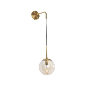 GLOBOSTAR® MADISON 01427 Μοντέρνο Φωτιστικό Τοίχου - Απλίκα με Ντουί 1 x E27 AC 220-240V IP20 - Χρυσό & Μελί - Μ15 x Π25 x Υ65cm