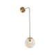 GloboStar® MADISON 01427 Μοντέρνο Επιτοίχιο Φωτιστικό Απλίκα Μονόφωτο 1 x E27 IP20 Χρυσό Μέταλλο με Μελί Γυαλί - Φ15 x Υ54cm