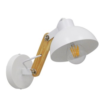 GLOBOSTAR® GRANT 00903 Μοντέρνο Φωτιστικό Τοίχου - Απλίκα με Ντουί 1 x E27 AC 220-240V IP20 - Λευκό & Μπεζ - Μ15 x Π23 x Υ22cm