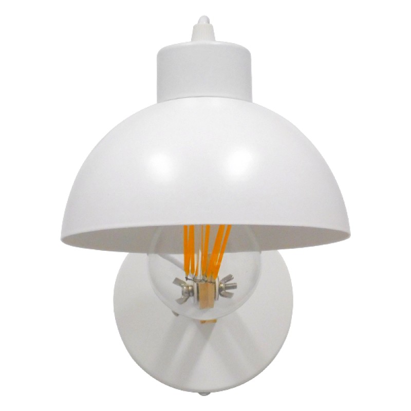 GloboStar® GRANT 00903 Μοντέρνο Επιτοίχιο Φωτιστικό Απλίκα Μονόφωτο 1 x E27 IP20 Λευκό Μέταλλο με Μπεζ Ξύλο - Μ15 x Π36 x Υ12cm