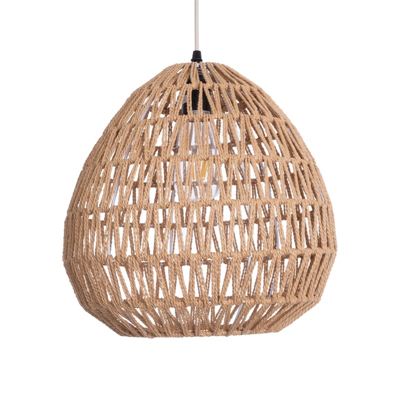 GLOBOSTAR® JJENSON 00911 Boho Κρεμαστό Φωτιστικό Οροφής με Ντουί 1 x E27 AC 220-240V IP20 - Μπεζ - Μ36 x Π36 x Υ30cm