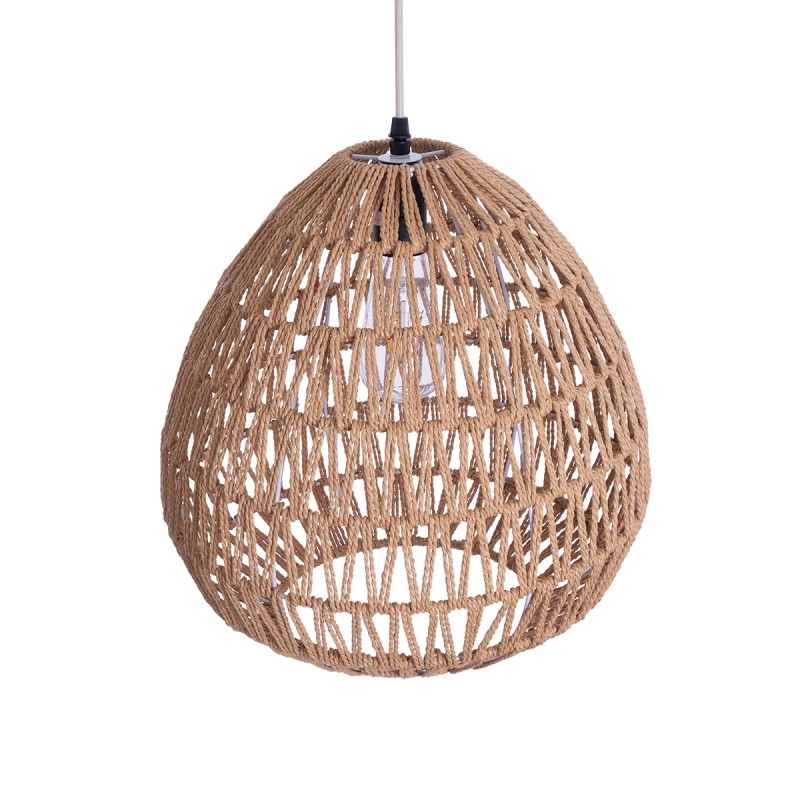 GLOBOSTAR® JJENSON 00911 Boho Κρεμαστό Φωτιστικό Οροφής με Ντουί 1 x E27 AC 220-240V IP20 - Μπεζ - Μ36 x Π36 x Υ30cm