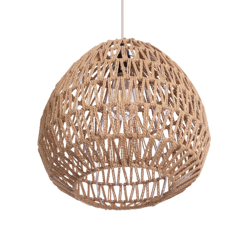 GLOBOSTAR® JJENSON 00911 Boho Κρεμαστό Φωτιστικό Οροφής με Ντουί 1 x E27 AC 220-240V IP20 - Μπεζ - Μ36 x Π36 x Υ30cm