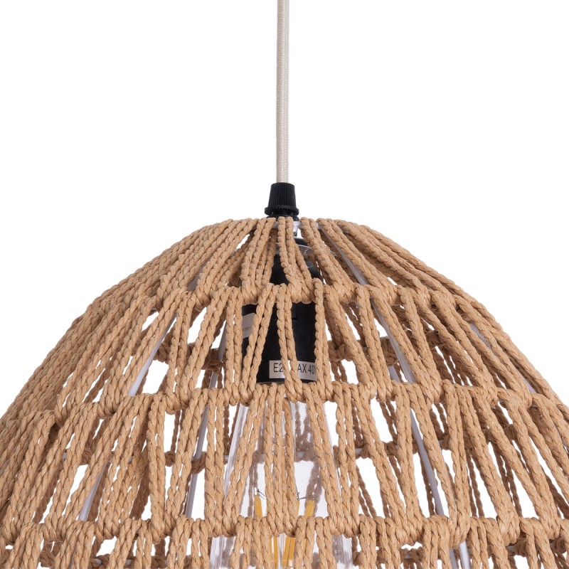 GLOBOSTAR® JJENSON 00911 Boho Κρεμαστό Φωτιστικό Οροφής με Ντουί 1 x E27 AC 220-240V IP20 - Μπεζ - Μ36 x Π36 x Υ30cm