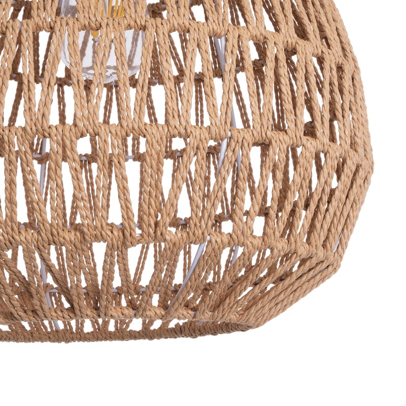GLOBOSTAR® JJENSON 00911 Boho Κρεμαστό Φωτιστικό Οροφής με Ντουί 1 x E27 AC 220-240V IP20 - Μπεζ - Μ36 x Π36 x Υ30cm