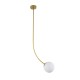 GloboStar® DRIZZLE 00922 Μοντέρνο Φωτιστικό Οροφής Μπάλα Μονόφωτο 1 x E27 IP20 Χρυσό Μέταλλο με Λευκό Γυαλί - Μ15 x Π15 x Υ70cm GloboStar® DRIZZLE 00922 Μοντέρνο Φωτιστικό Οροφής Μπάλα Μονόφωτο 1 x E27 IP20 Χρυσό Μέταλλο με Λευκό Γυαλί - Μ15 x Π15 x Υ70cm