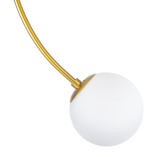 GloboStar® DRIZZLE 00922 Μοντέρνο Φωτιστικό Οροφής Μπάλα Μονόφωτο 1 x E27 IP20 Χρυσό Μέταλλο με Λευκό Γυαλί - Μ15 x Π15 x Υ70cm GloboStar® DRIZZLE 00922 Μοντέρνο Φωτιστικό Οροφής Μπάλα Μονόφωτο 1 x E27 IP20 Χρυσό Μέταλλο με Λευκό Γυαλί - Μ15 x Π15 x Υ70cm
