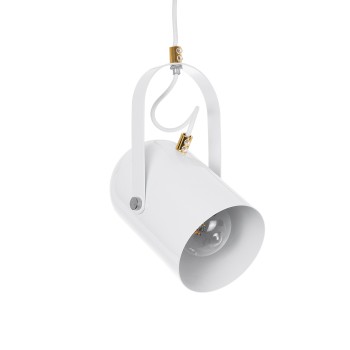 GLOBOSTAR® HAZEL 00924 Μοντέρνο Κρεμαστό Φωτιστικό Οροφής με Ντουί 1 x E27 AC 220-240V IP20 - Λευκό & Χρυσό - Μ12 x Π12 x Υ27cm