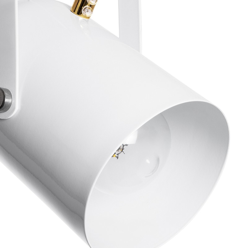 GloboStar® HAZEL 00924 Μοντέρνο Κρεμαστό Φωτιστικό Ανάρτηση Μονόφωτο 1 x E27 IP20 Λευκό & Χρυσό Μέταλλο - Μ12 x Π12 x Υ27cm