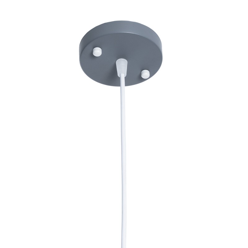 GloboStar® HAZEL 00925 Μοντέρνο Κρεμαστό Φωτιστικό Ανάρτηση Μονόφωτο 1 x E27 IP20 Γκρι, Λευκό & Χρυσό Μέταλλο - Μ12 x Π12 x Υ27cm