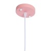 GloboStar® HAZEL 00929 Μοντέρνο Κρεμαστό Φωτιστικό Ανάρτηση Μονόφωτο 1 x E27 IP20 Ροζ, Άσπρο & Χρυσό Μέταλλο - Μ12 x Π12 x Υ27cm