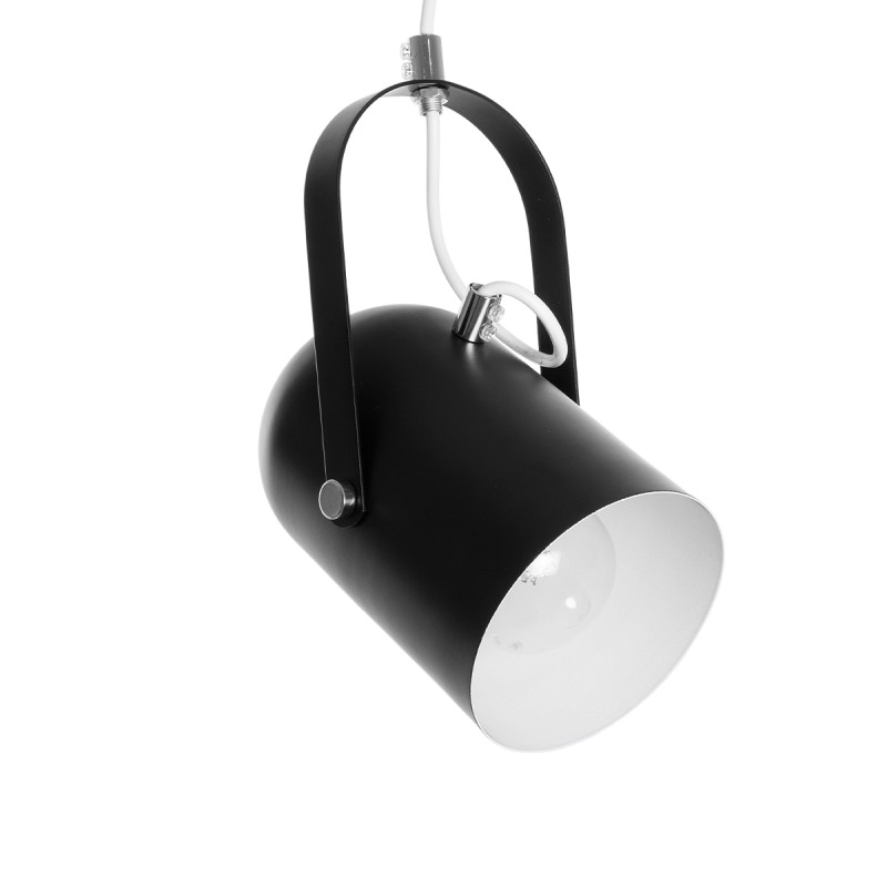 GloboStar® HAZEL 00930 Μοντέρνο Κρεμαστό Φωτιστικό Ανάρτηση Μονόφωτο 1 x E27 IP20 Μαύρο, Άσπρο & Χρυσό Μέταλλο - Μ12 x Π12 x Υ27cm