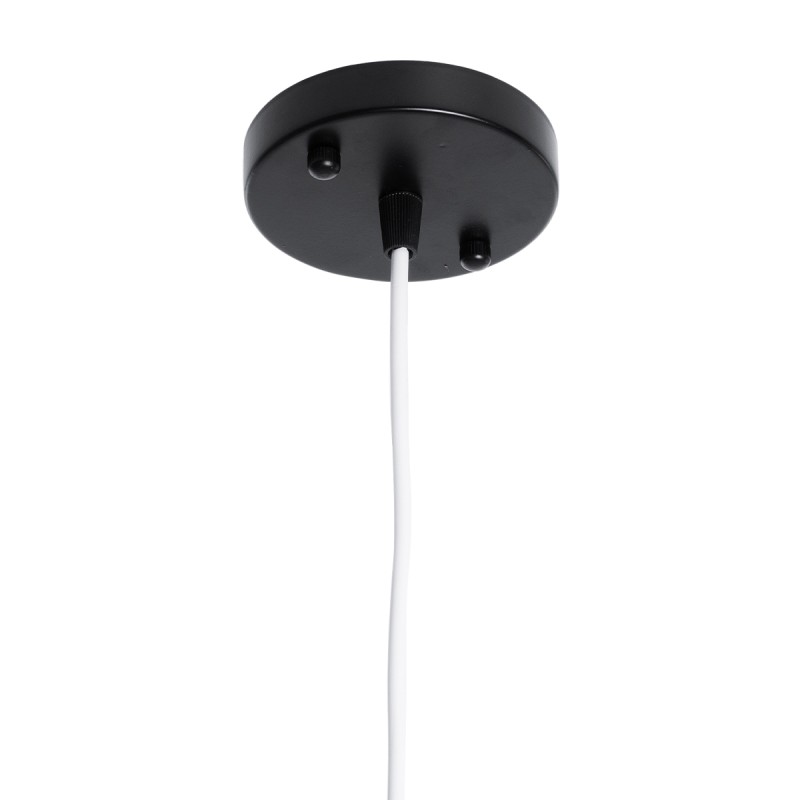 GloboStar® HAZEL 00930 Μοντέρνο Κρεμαστό Φωτιστικό Ανάρτηση Μονόφωτο 1 x E27 IP20 Μαύρο, Άσπρο & Χρυσό Μέταλλο - Μ12 x Π12 x Υ27cm