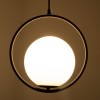 GloboStar® MADRID 00931 Μοντέρνο Κρεμαστό Φωτιστικό Μπάλα Μονόφωτο 1 x E27 IP20 Μαύρο Μέταλλο με Λευκό Γυαλί - Μ30 x Π20 x Υ30cm