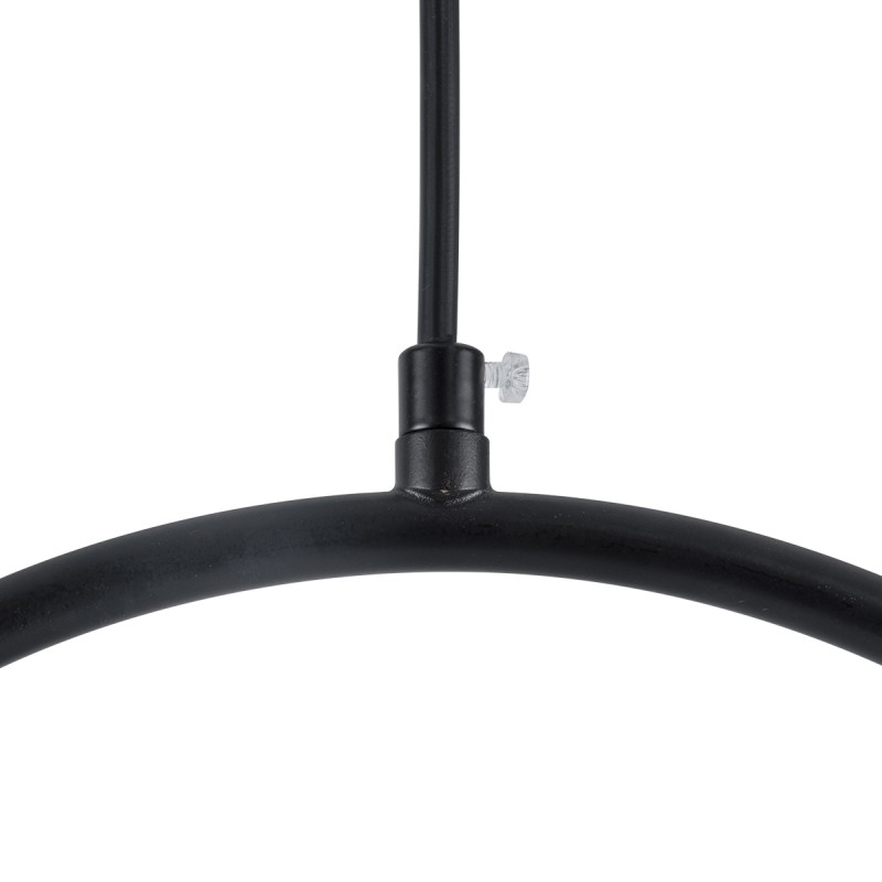 GloboStar® MADRID 00931 Μοντέρνο Κρεμαστό Φωτιστικό Μπάλα Μονόφωτο 1 x E27 IP20 Μαύρο Μέταλλο με Λευκό Γυαλί - Μ30 x Π20 x Υ30cm