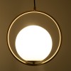 GloboStar® MADRID 00932 Μοντέρνο Κρεμαστό Φωτιστικό Μπάλα Μονόφωτο 1 x E27 IP20 Χρυσό Μέταλλο με Λευκό Γυαλί - Μ30 x Π20 x Υ30cm
