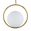 GloboStar® MADRID 00932 Μοντέρνο Κρεμαστό Φωτιστικό Μπάλα Μονόφωτο 1 x E27 IP20 Χρυσό Μέταλλο με Λευκό Γυαλί - Μ30 x Π20 x Υ30cm
