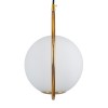 GloboStar® MADRID 00932 Μοντέρνο Κρεμαστό Φωτιστικό Μπάλα Μονόφωτο 1 x E27 IP20 Χρυσό Μέταλλο με Λευκό Γυαλί - Μ30 x Π20 x Υ30cm