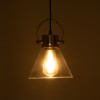 GloboStar® JAVER 00935 Vintage Κρεμαστό Φωτιστικό Καμπάνα Μονόφωτο 1 x E27 IP20 Διάφανο Γυαλί με Χάλκινο Μέταλλο - Μ19 x Π19 x Υ25cm