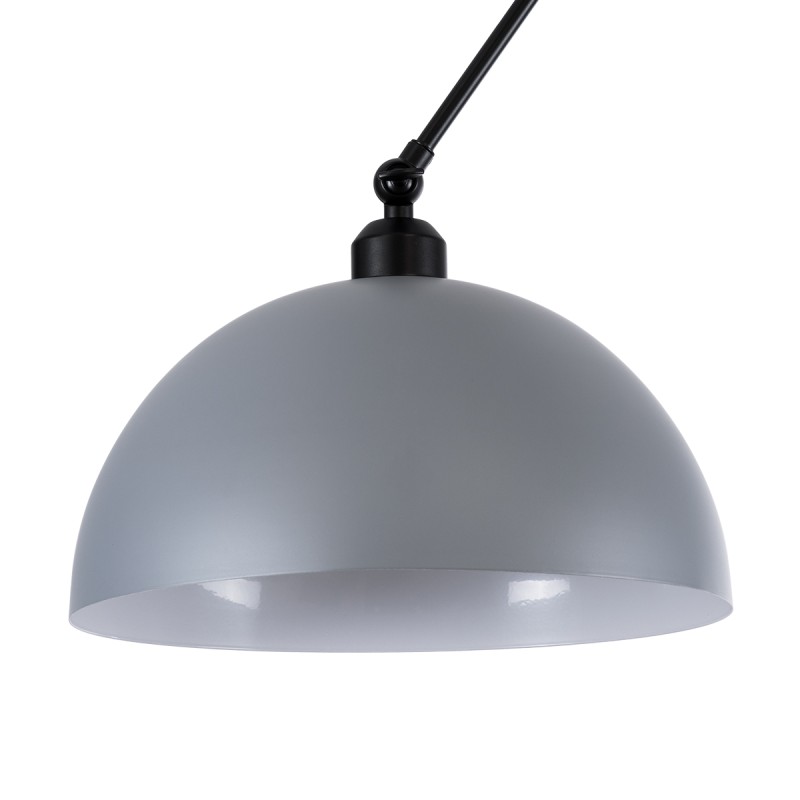 GloboStar® LOTUS 00937 Μοντέρνο Φωτιστικό Οροφής Καμπάνα Μονόφωτο 1 x E27 IP20 Γκρι, Μαύρο & Λευκό Μέταλλο - Μ30 x Π30 x Υ21cm