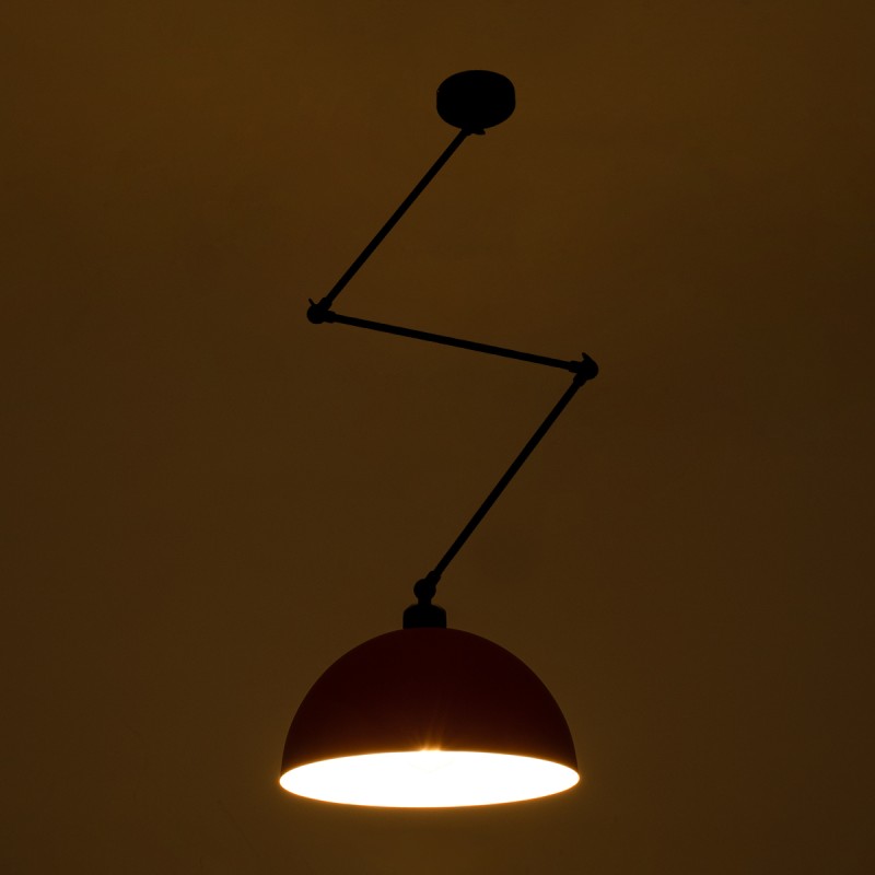 GloboStar® LOTUS 00938 Μοντέρνο Φωτιστικό Οροφής Καμπάνα Μονόφωτο 1 x E27 IP20 Κόκκινο, Μαύρο & Λευκό Μέταλλο - Μ30 x Π30 x Υ21cm