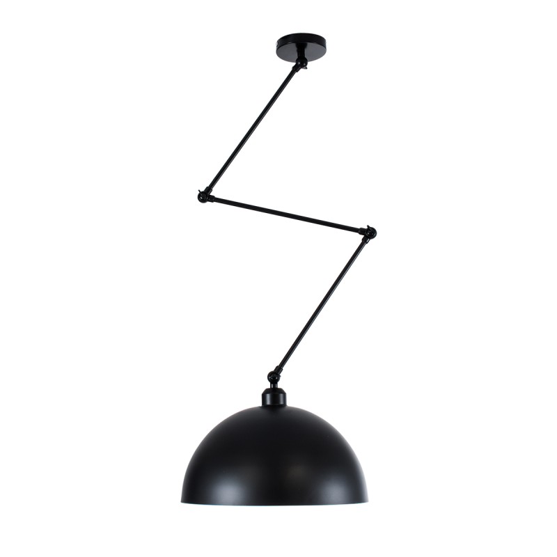 GloboStar® LOTUS 00939 Μοντέρνο Φωτιστικό Οροφής Καμπάνα Μονόφωτο 1 x E27 IP20 Μαύρο & Λευκό Μέταλλο - Μ30 x Π30 x Υ21cm