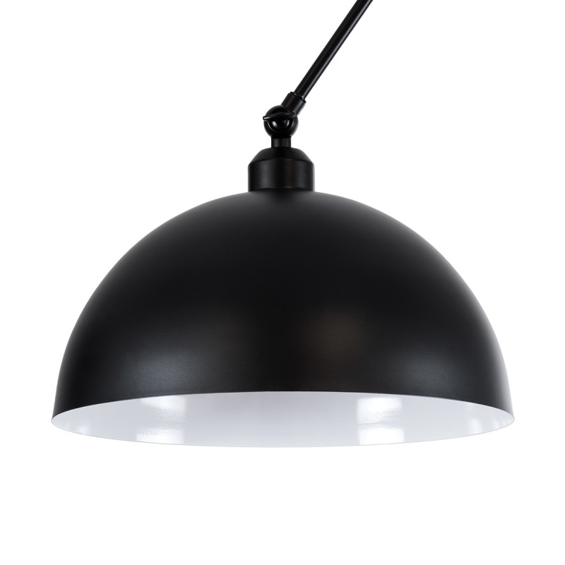 GloboStar® LOTUS 00939 Μοντέρνο Φωτιστικό Οροφής Καμπάνα Μονόφωτο 1 x E27 IP20 Μαύρο & Λευκό Μέταλλο - Μ30 x Π30 x Υ21cm