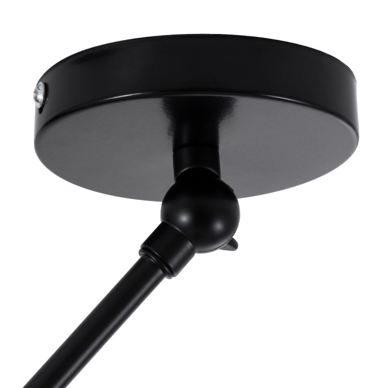 GloboStar® LOTUS 00939 Μοντέρνο Φωτιστικό Οροφής Καμπάνα Μονόφωτο 1 x E27 IP20 Μαύρο & Λευκό Μέταλλο - Μ30 x Π30 x Υ21cm