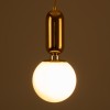 GloboStar® MAVERICK 00943 Μοντέρνο Κρεμαστό Φωτιστικό Μπάλα Μονόφωτο 1 x E27 IP20 Χρυσό Μέταλλο με Λευκό Γυαλί - Μ15 x Π15 x Υ33cm