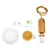 GloboStar® MAVERICK 00943 Μοντέρνο Κρεμαστό Φωτιστικό Μπάλα Μονόφωτο 1 x E27 IP20 Χρυσό Μέταλλο με Λευκό Γυαλί - Μ15 x Π15 x Υ33cm