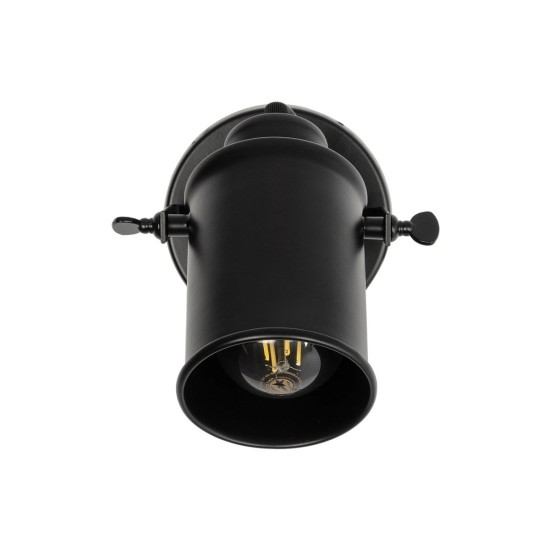 GloboStar® JAKE 00948 Μοντέρνο Επιτοίχιο Φωτιστικό Απλίκα Μονόφωτο 1 x E27 IP20 Μαύρο Μέταλλο - Μ9 x Π21 x Y16cm