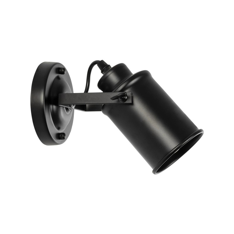 GloboStar® JAKE 00948 Μοντέρνο Επιτοίχιο Φωτιστικό Απλίκα Μονόφωτο 1 x E27 IP20 Μαύρο Μέταλλο - Μ9 x Π21 x Y16cm