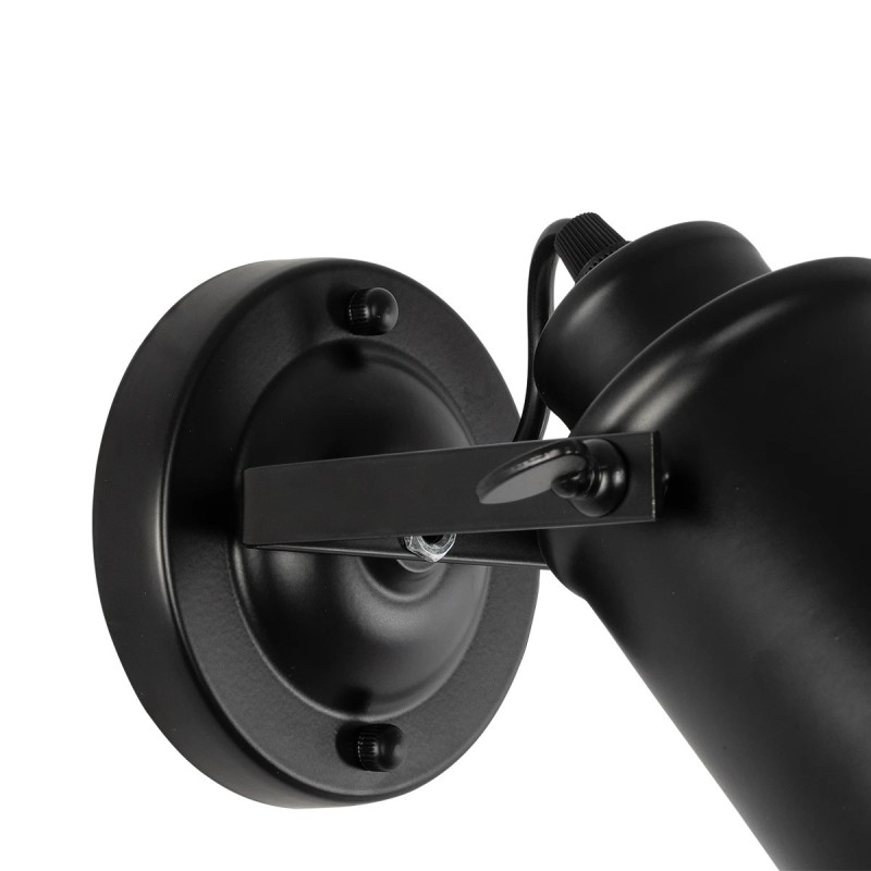 GloboStar® JAKE 00948 Μοντέρνο Επιτοίχιο Φωτιστικό Απλίκα Μονόφωτο 1 x E27 IP20 Μαύρο Μέταλλο - Μ9 x Π21 x Y16cm