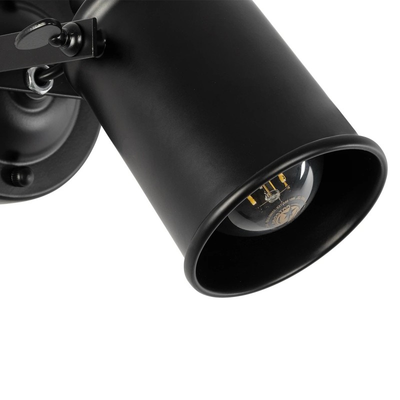 GloboStar® JAKE 00948 Μοντέρνο Επιτοίχιο Φωτιστικό Απλίκα Μονόφωτο 1 x E27 IP20 Μαύρο Μέταλλο - Μ9 x Π21 x Y16cm