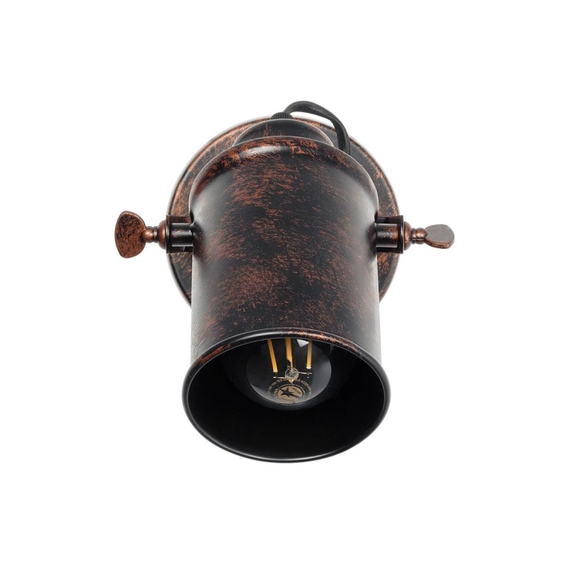 GLOBOSTAR® JAKE 00949 Μοντέρνο Φωτιστικό Τοίχου - Απλίκα με Ντουί 1 x E27 AC 220-240V IP20 - Χάλκινο Εφέ Σκουριάς - Μ9 x Π22 x Υ22cm