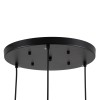 GloboStar® MONROE 00952 Μοντέρνο Κρεμαστό Φωτιστικό Μπάλα Τρίφωτο 3 x E27 IP20 Μαύρο Μέταλλο με Λευκό Γυαλί - Μ60 x Π60 x Υ50cm