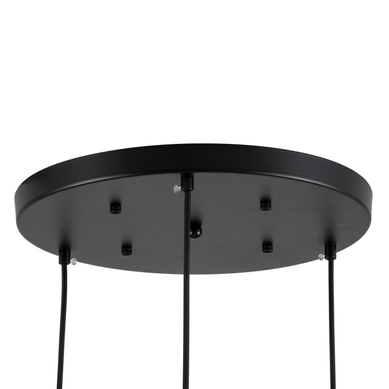 GloboStar® MONROE 00952 Μοντέρνο Κρεμαστό Φωτιστικό Μπάλα Τρίφωτο 3 x E27 IP20 Μαύρο Μέταλλο με Λευκό Γυαλί - Μ60 x Π60 x Υ50cm